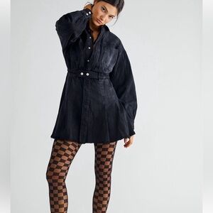 FREE PEOPLE Chain of Command Denim black dress